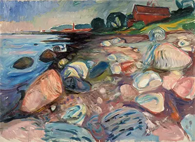 Shore with Red House Edvard Munch